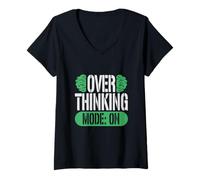 Women's Anxiety Disorder Overthinking Mode On V-Neck T-Shirt