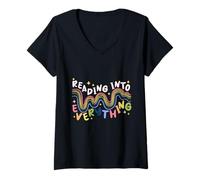 Women's Anxiety Disorder Reading Into Everything V-Neck T-Shirt