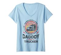 Women's Any Man Can Be A Father Special Daddy Trucker V-Neck T-Shirt