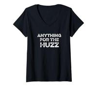 Womens Anything For The Huzz Gen Z Meme Teen Relationship Tween Kid V-Neck T-Shirt