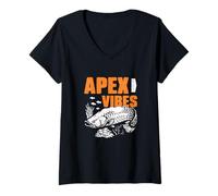 Womens Apex Vibes for Ichthyology River Fish Arapaima Ichthyologist V-Neck T-Shirt
