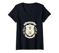 Women's Apiarist Beekeeper Guild Honey Bee Hive Crest V-Neck T-Shirt