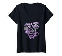 Women's Apiary to Cup Tea and Honey Beekeeper Beekeeping V-Neck T-Shirt