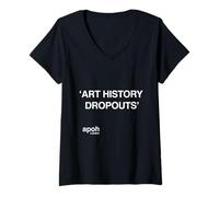 Womens APOH Art History Dropouts Slogan PAPL2770 V-Neck T-Shirt