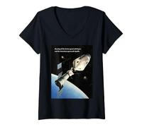 Women's Apollo Soyuz Spacecraft USA Russia Space Docking Scene V-Neck T-Shirt