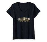 Women's Apothecary Herbalist Pharmacist Moon Phase V-Neck T-Shirt