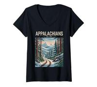 Womens Appalachian Hiker Trail Hiking Appalachia Appalachian V-Neck T-Shirt