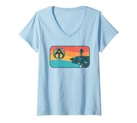 Women's Appalachian Trail Retro McAfee's Knob Hiking V-Neck T-Shirt