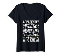 Women's Apparently We're Trouble When We are Cruising Together V-Neck T-Shirt