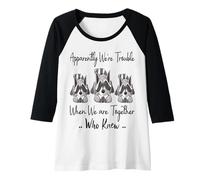 Womens Apparently We're Trouble When We are Together Who Knew Funny Raglan Baseball Tee