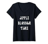 Women's Apple Blossom Time V-Neck T-Shirt