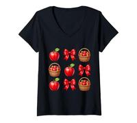 Women's Apple Picking Crew Apple Picking Squad Love Apples V-Neck T-Shirt