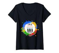 Women's Applied Behavior Analysis Therapist Humor Data Scientist V-Neck T-Shirt