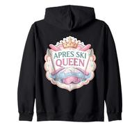 Womens Apres Ski Queen Skiing Lover Girl Skier Enthusiast Zip Hoodie