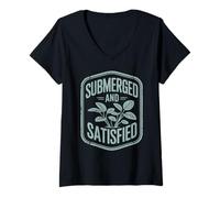 Womens Aquarium Fish Tank Artist Submerged Aquascaper V-Neck T-Shirt