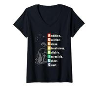Women's Aquarius Personality Traits Zodiac Astrology Design V-Neck T-Shirt