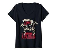 Women's Arabian Horse Breed Equestrian Arab Mare Foal V-Neck T-Shirt