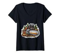 Women's Arborist Arboriculturist Chainsaw Tree Climber Cutter Care V-Neck T-Shirt