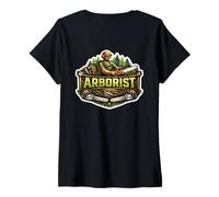 Women's Arborist Arboriculturist Tree Care Specialist Climber Cool V-Neck T-Shirt