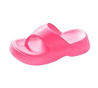 Women's Arch Support Flip Flops Comfortable Walking Sandals Soft Beach Slip-On Slides Non Slip Summer Toe Post Slippers Pool Outdoor Indoor House Slippers (Hot Pink, 4)