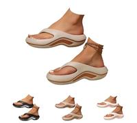 Women's Arch Support Flip Flops Orthopedic Sandals for Plantar Fasciitis, Platform Recovery Walking Sandals with Pillow Soft Cushion, Non-Slip Summer Beach Shoes Lightweight Comfort