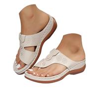 Women's Arch Support Sandals Comfortable Orthopedic Wedge Sandals Dressy Summer Thong Flip Flops Open Toe Wedge Platform Non Slip Ladies Slip on Casual Walking Beach Dressy Vacation Slides