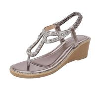 Women's Arch Support Wedges Closed Toe Sandals Women'S Roman Sandals Summer Ethnic Open Toe Thick Bottom Slope Heel Shoes Gold Sandels Wide Fit for Size 9 (Grey,4.5)