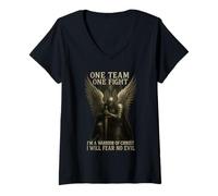 Womens Archangel Michael - Warrior of Christ V-Neck T-Shirt