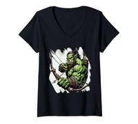 Women's Archer Orc Warrior Orcs Costume Fantasy Creature V-Neck T-Shirt