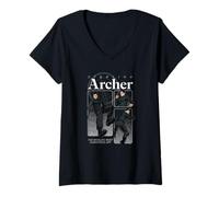 Womens Archer World's Most Dangerous Spy Funny Cartoon V-Neck T-Shirt