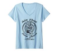 Women's Archery Aim Shoot Swear Repeat Funny Medieval Archer V-Neck T-Shirt