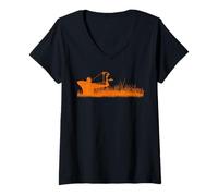 Womens Archery Bow Hunter Deer Mule Elk Compound Bow Hunting V-Neck T-Shirt