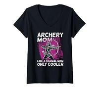 Women's Archery Mom Like A Normal Mom Only Cooler Archer V-Neck T-Shirt