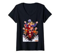 Women's Archie Comics Jughead Veronica Betty Christmas Sled V-Neck T-Shirt