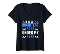 Women's Architect Bags Funny Drafting Design V-Neck T-Shirt