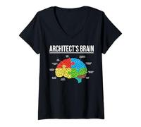 Womens Architect’s Brain Funny Colorful Architecture Humor V-Neck T-Shirt