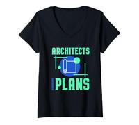 Women's Architects Always Have Plans Funny Design V-Neck T-Shirt