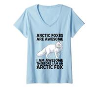 Women's Arctic Foxes are Awesome I Am Awesome I Am an Arctic Fox V-Neck T-Shirt