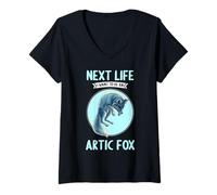 Womens Arctic Foxes Next Life i Want to be an Arctic Fox V-Neck T-Shirt