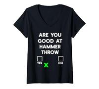 Womens are You Good at Hammer Throw Yes or No - Funny Hammer Throw V-Neck T-Shirt