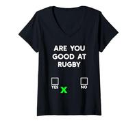Women's are You Good at Rugby Yes or No - Sarcastic Rugby Joke V-Neck T-Shirt