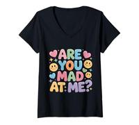 Women's are You Mad At Me Sarcastic Mood Awkward - V-Neck T-Shirt