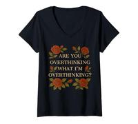 Women's are You Overthinking What Im Overthinking Anxiety Vintage V-Neck T-Shirt