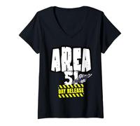 Womens (Area51) Day Release s Funny Aliens s Conspiracy Theorist V-Neck T-Shirt
