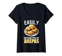 Womens Arepa Maker Latin Venezuela Food V-Neck T-Shirt
