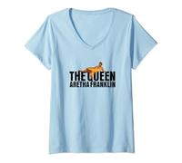 Womens Aretha Franklin The Queen V-Neck T-Shirt