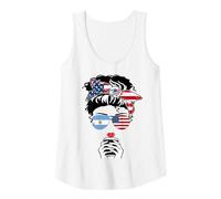 Womens Argentine American Coffee Mama Girl Sister Argentina US Flag Tank Top