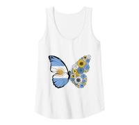 Womens Argentinian Flag Pride Argentina Roots Butterfly Women Girls Tank Top