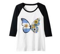 Womens Argentinian Girls Roots Argentina Pride Butterfly Women Raglan Baseball Tee