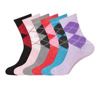 womens Argyle Diamond Designer Pattern Retro Socks Womens Everyday Wear Design Fancy Socks